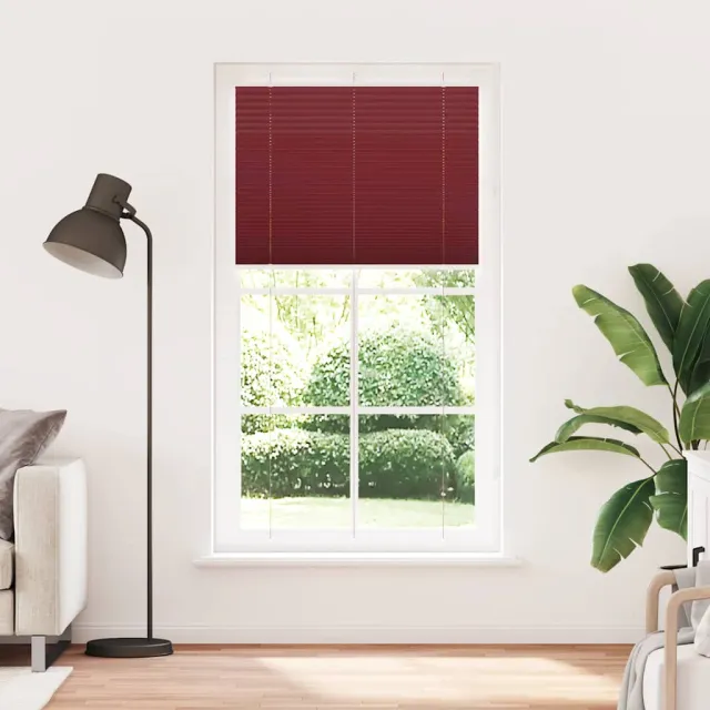 vidaXL Plissé rolgordijn 110x200cm stofbreedte 109,4cm bordeauxrood