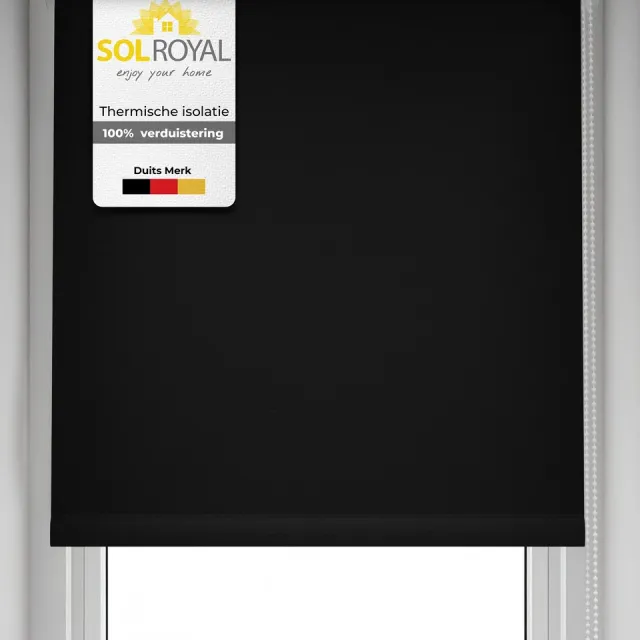 Sol Royal SolReflect T42 Thermisch rolgordijn verduisterend 45x160 cm zwart - Gordijn voor Ramen Deuren met zilver coating - zonder boren