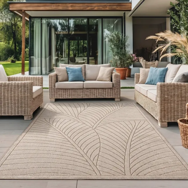 Moonay Zenji Nami - Vloerkleed laagpolig - Japandi - Beige - 280 x 370 cm
