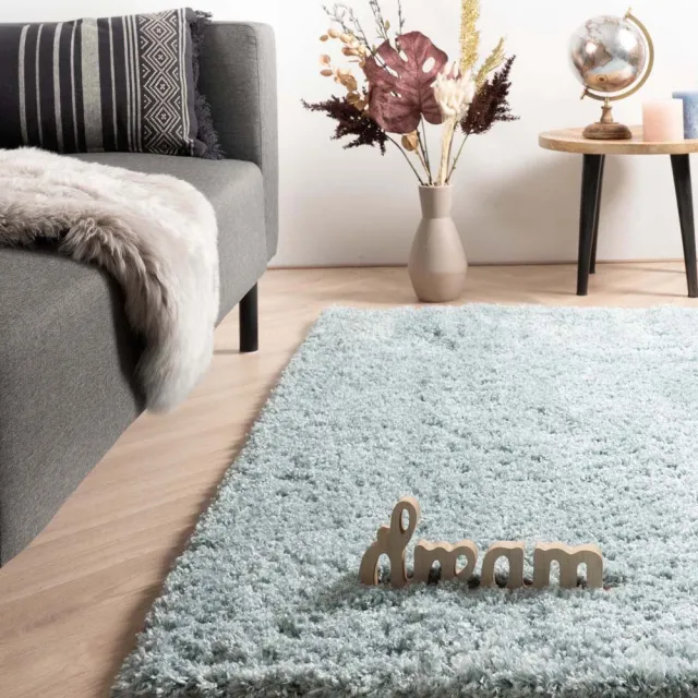 Tapeso Hoogpolig vloerkleed - Cozy Shaggy lichtblauw 160x230