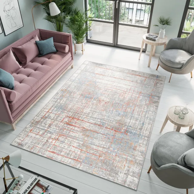 Tapiso Valley Vloerkleed Tapijten Woonkamer Vintage Maat- 140x200 grijs4
