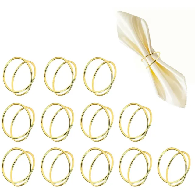 Ibenzoa Elegante Gouden Servetringen Set voor Feestelijke Tafeldecoraties