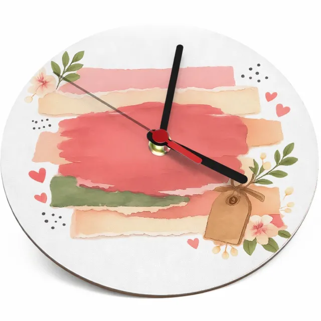 Mr Cadeautjes Klok rond Ø 19 - design Een vrolijke, gelaagde love-note compositie met een andere f | cadeau Wit