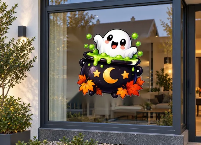 De Stickerman Halloween Raamsticker 75cm Breed Herbruikbaar Weerbestendig (KV4) Multi