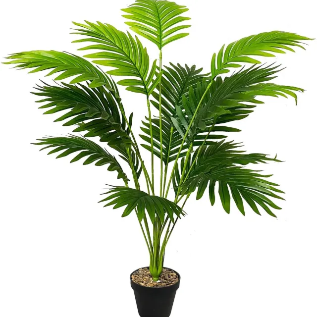 Unyqoos Realistische kunstpalm in pot voor stijlvolle interieurdecoratie groen