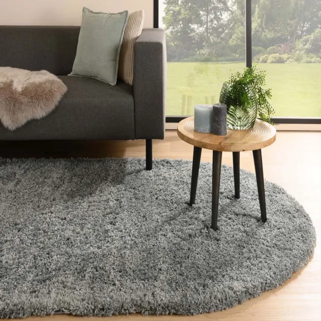Tapeso Vloerkleed ovaal hoogpolig - Cozy Shaggy grijs 100x150