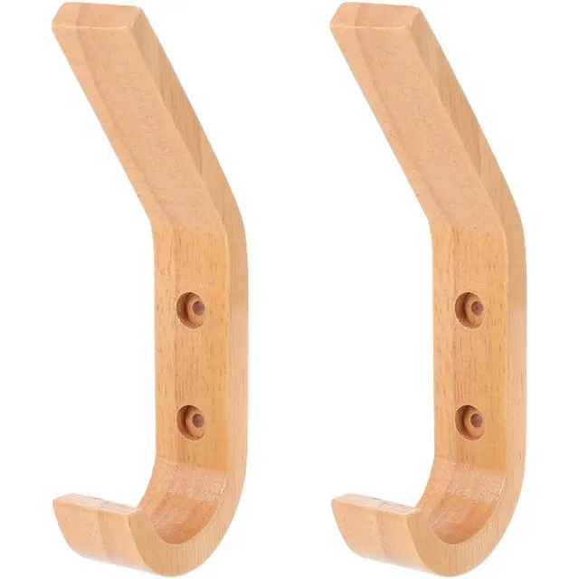 DWIH Nordic Design Kapstokhaken - Set van 2 - Rubberwood - Model "BINK" Bink Rubber wood