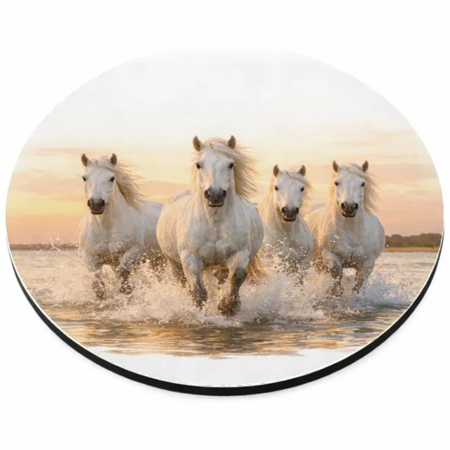 Mr Cadeautjes MDF magnetische fotolijst rond Ø 9,5 - design Een dynamische natuurscène met een enkele centrale hoofdfigu | cadeau Wit