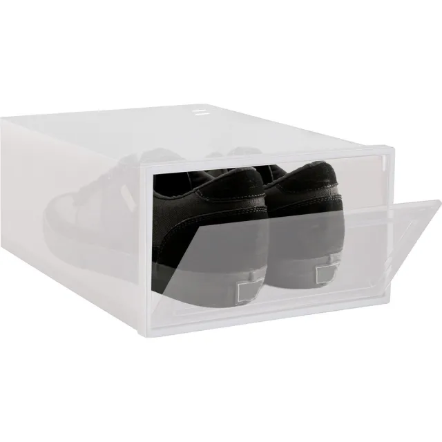 springos Schoenenbox | Sneakerbox | Kunststof | Transparant | 1 Stuk | 33 X 23.5 X 13.5 CM