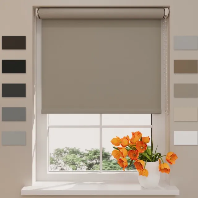DTCH Rolgordijn Verduisterend - Easy Match - Beige Grijs - 40 x 190 cm - Rolgordijn zonder boren - Maten van 40 t/m 240 cm breed Beige Grey