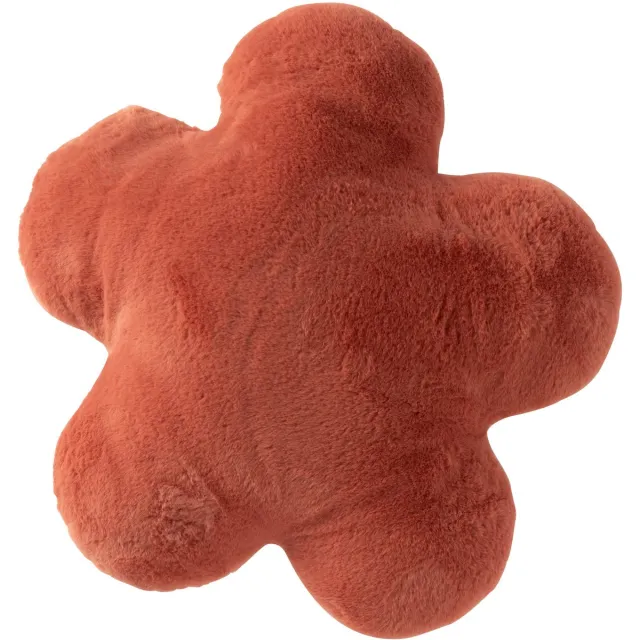 J-Line kussen Bloem - polyester - terracotta Bruin