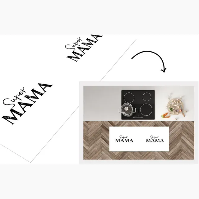KitchenYeah Keukenloper - Loper keuken - Spreuken - Super mama - Quotes - Mama - Keukenloper vinyl Multicolor
