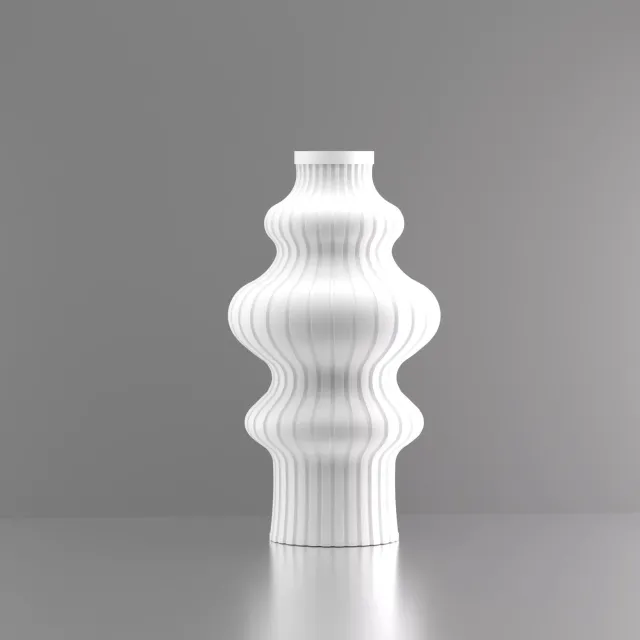 3d-gezellig Fontein - Vaas - Wit - Maat 25 cm - Kunststof - Modern - Bloemenvaas - 100% gerecycled PLA (bioplastic)