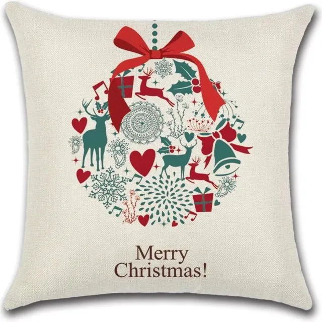 By Javy Kussenhoes Kerst - Kerstklok - Kussenhoes - Kerst - 45x45 cm - Sierkussen - Polyester Crème