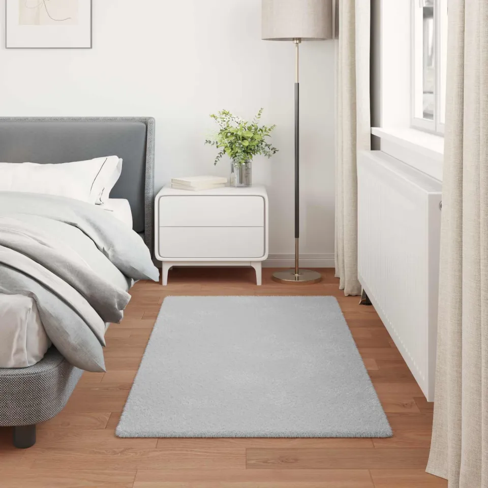 vidaXL Antislip vloerkleed van imitatie konijnenbont OLITE Grijs, foto 3