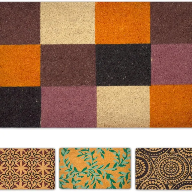 Ibenzoa Stijlvolle Kokosvezel Deurmat voor Binnen en Buiten, 40 x 70 cm, Antislip Voetmat beige