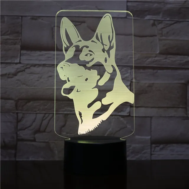 MC Living 3D Led Lamp Met Gravering - RGB 7 Kleuren - Hond