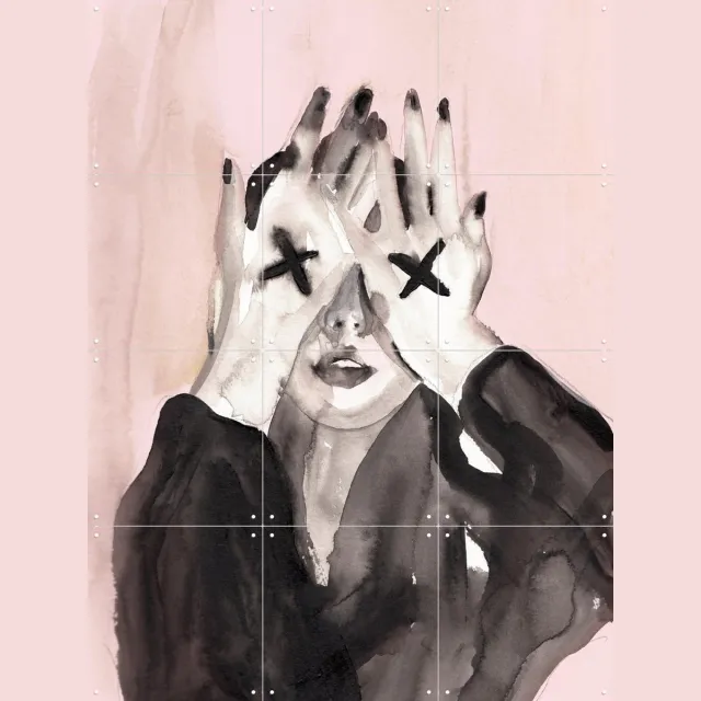 IXXI Make me wanna XX - Pink, Victoria Verbaan - 60 x 80 cm - Grote wanddecoratie en posters - Illustraties, Aquarel, Woonkamer, Badkamer, Slaapkamer Monochroom / Warme kleuren / Roze