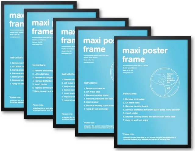 Posterpoint Fotolijsten A3 - Set van vijf fotolijsten - Houten fotolijst - Zwart - formaat 29.7 x 42 cm Multicolor