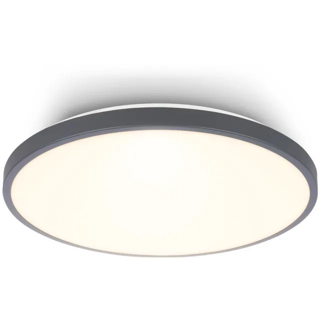 B.K.Licht BRILONER Competo – LED Plafondlamp met warm wit licht – 22W – 2.400Lm – Ø33 cm – antraciet