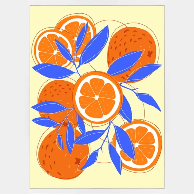 homebound by ky Poster in frame oranges 30x40cm Oranje