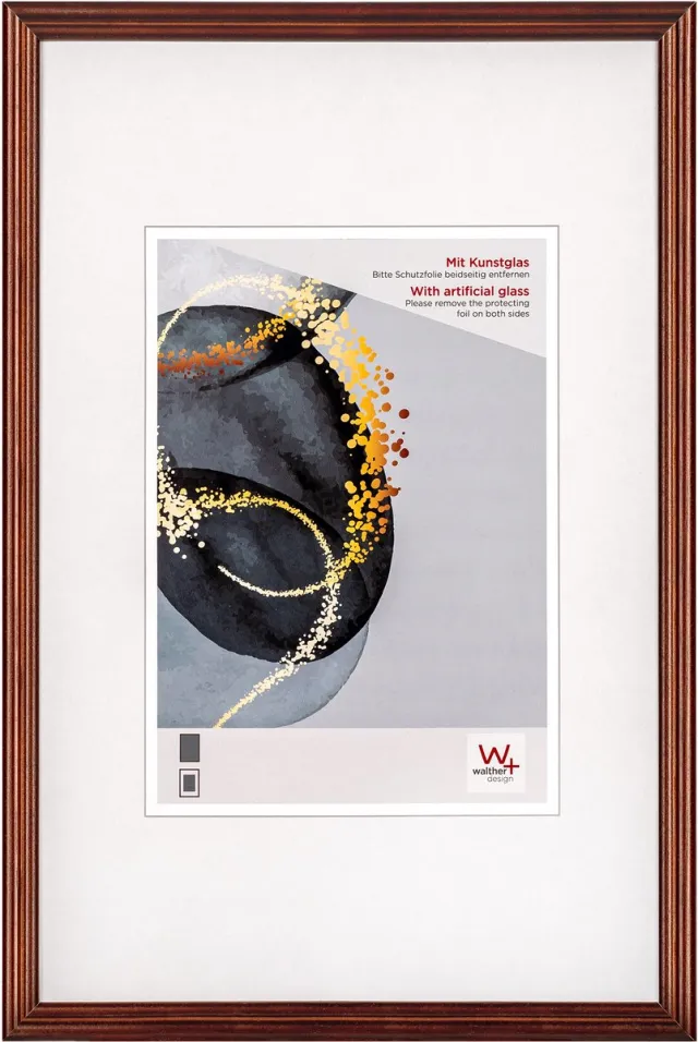 Walther Select - Houten lijst - Fotoformaat 13x18 cm - Kunstglas - Bruin