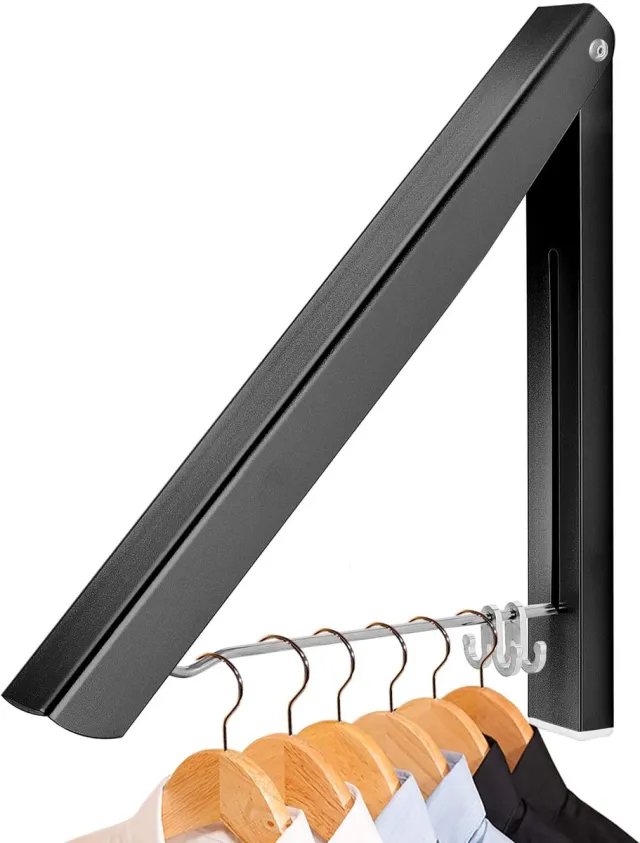 Ibenzoa Opvouwbare Aluminium Kledinghanger - Zwart (1 stuk)