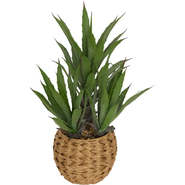 Atmosphera Kunstplant met Gewoven Kunststof Pot - 50x45x61cm - Bruin Vert
