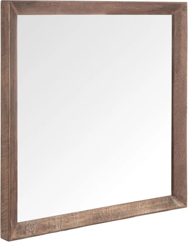 24Designs Metropole Spiegel Vierkant - B80 X D5 X H80 Cm - Teakhout Naturel