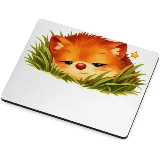 Mr Cadeautjes MDF magnetische fotolijst 9 x 7 - design Een slaperige egel die half verscholen zit tussen gras en me | cadeau Wit