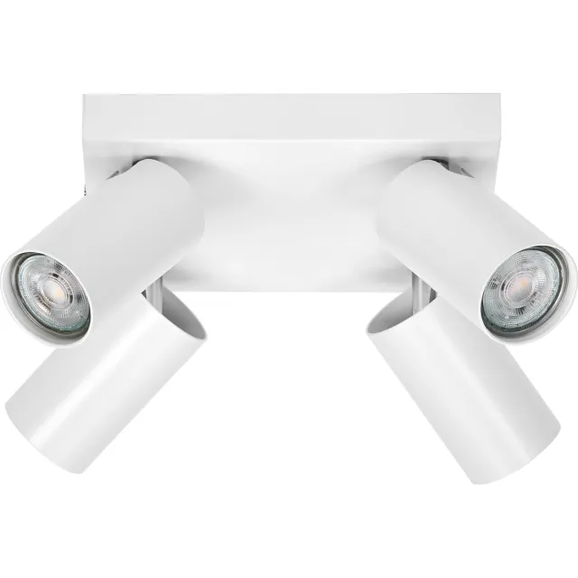 LEDVANCE LED SPOT OCTAGON PL 4 x 3,4W, GU10, 920lm, wit, 2.700K kleurtemperatuur, warm witte lichtkleur, tijdloos ontwerp, vervangbare ledlamp, ideaal voor interieurs, CRI 90, verstelbare koppen
