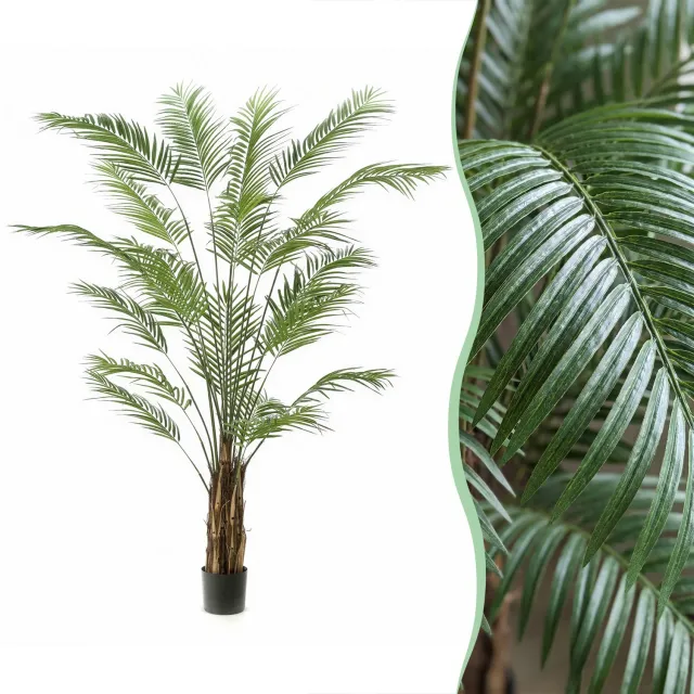 Green Boutiq Kunstplanten - Areca Lutescens - Goudpalm - 240cm Bruin