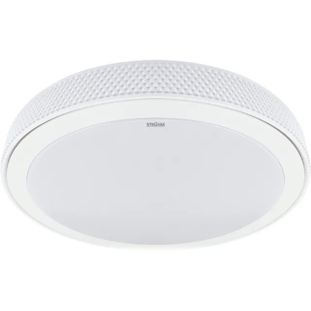 STRÜHM RATAN - Led plafondlamp -Keuken/Woonkamer/Slaapkamer - Rond - 24w - 3 CCT - warm wit / daglicht/ koud wit - 2900 Lumen - IP20 - Wit