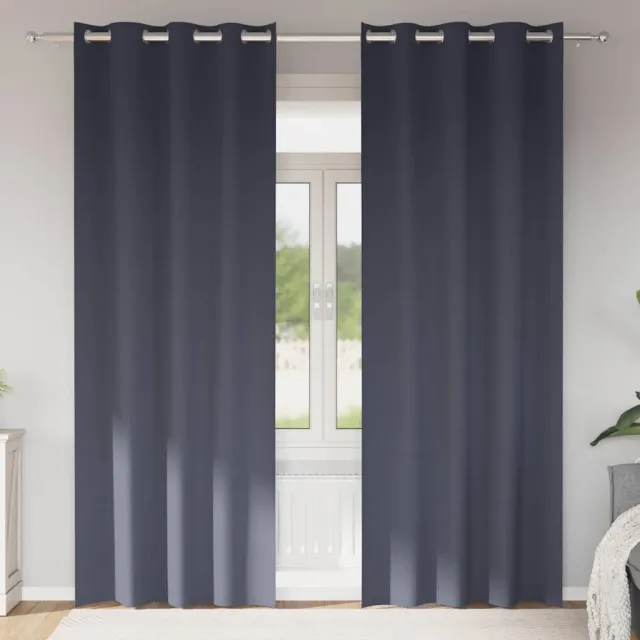 vidaXL Zwart-out Gordijnen met Ringen 2 st Antraciet 245 x 140 cm Anthraciet