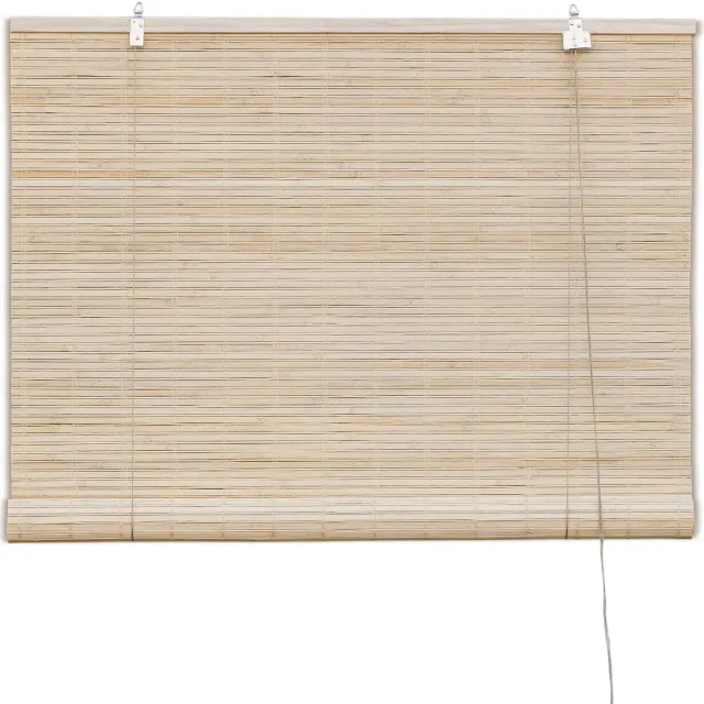 Bamelle Bamboe rolgordijn Freddy – Naturel – 120x220 cm – Bamelle - Natuurlijk & stijlvol raamdecoratie – Lichtdoorlatende zonwering – Eenvoudige & snelle montage
