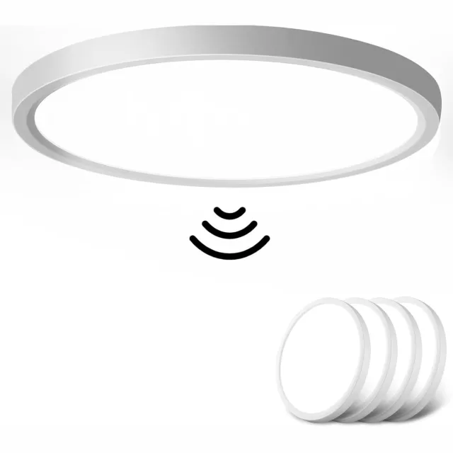 Oraymin 4x LED Plafondlamp met Bewegingssensor - Radar Sensor - 18W - Ø23cm Wit
