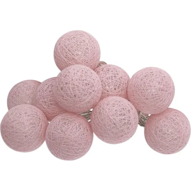 Atmosphera LED Slinger 10 Bollen Ø4 cm - Lichtroze - Op Batterijen - Binnen - 10 LED-bollen - Zacht lichtroze - Flexibel en makkelijk op te hangen