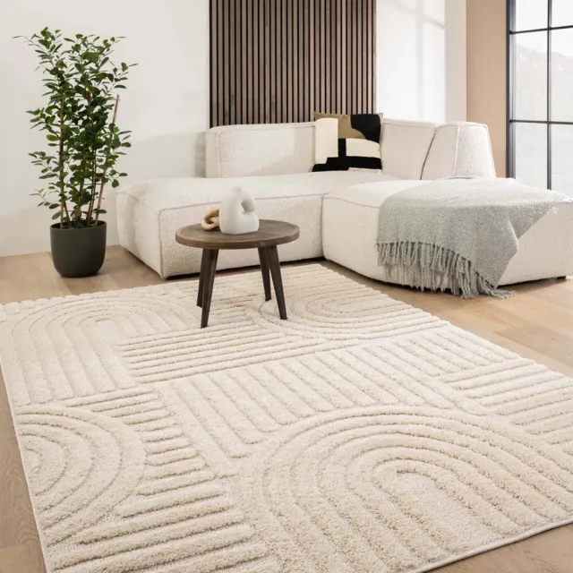 Tapeso Scandinavisch vloerkleed - Arc Bend crème 300x400