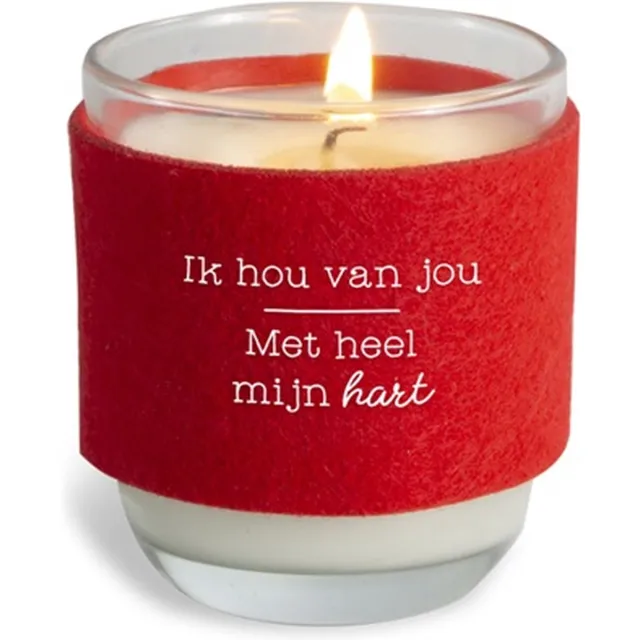 Miko Ik hou van jou-cosy candle-liefde-valentijnsdag-kaars wit