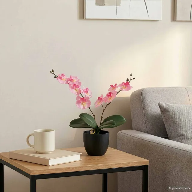 vidaXL Kunstorchidee Plant Roze 36 x 10 x 30 cm Stof, PE en PEVA