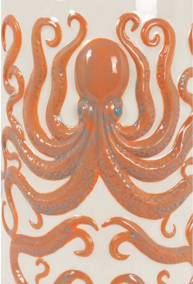 Pole to Pole Keramische Vaas Pulpo White, Pink, Blue
