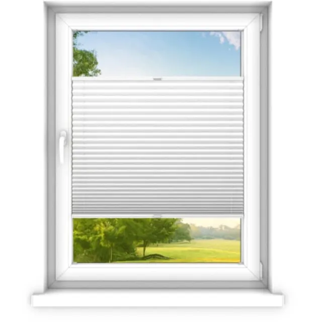 time4blinds Plisségordijn zonder boren op - Vouwgordijn - Plisségordijn privacy en zonwering - Eenvoudige installatie - Kant-en-klaar plisségordijn - 130x130 cm - Wit