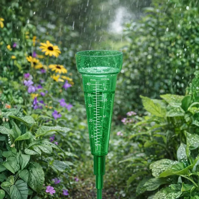 brash Regenmeter - Regenmeter met Grondpen - Regenmeter tuin - Transparant Groen - Kunststof