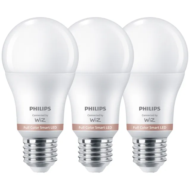 Philips Smart Lighting Lamp 3-pack - Slimme Led-verlichting Gekleurd En Wit Licht E27 60w Mat Wi-fi Ledlamp