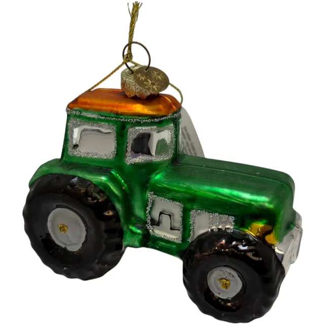 Decoris Kerstboom hanger tractor kleur groen groen, zilver, zwart