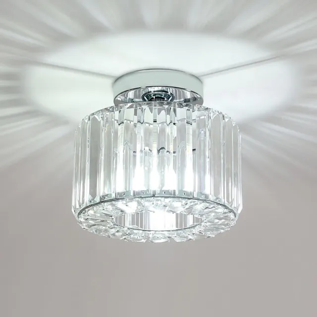 Haobosic Kristallen Langwerpige - Plafondlamp - Chroom - 21 cm Silver
