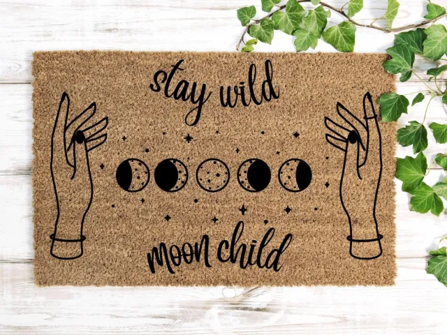 Laser Point Coconut | 60x40 cm | Nieuwe huis cadeau | Ingangsmat | Deurmat met stijl | Verhuizing cadeau | Praktisch & trendy | Perfect voor binnenkomst | Cadeau voor nieuwe woning Bruin | Zwart (Gravering 60x40)