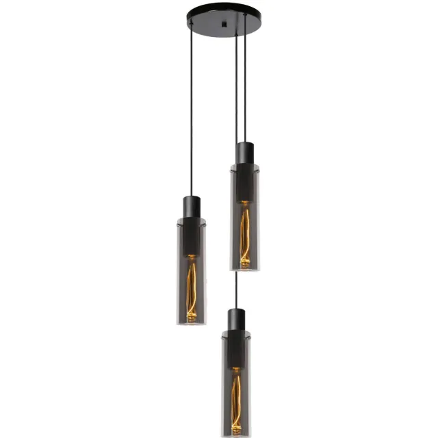 Lucide ORLANDO - Hanglamp - Ø32 cm - 3xE27 - Fumé