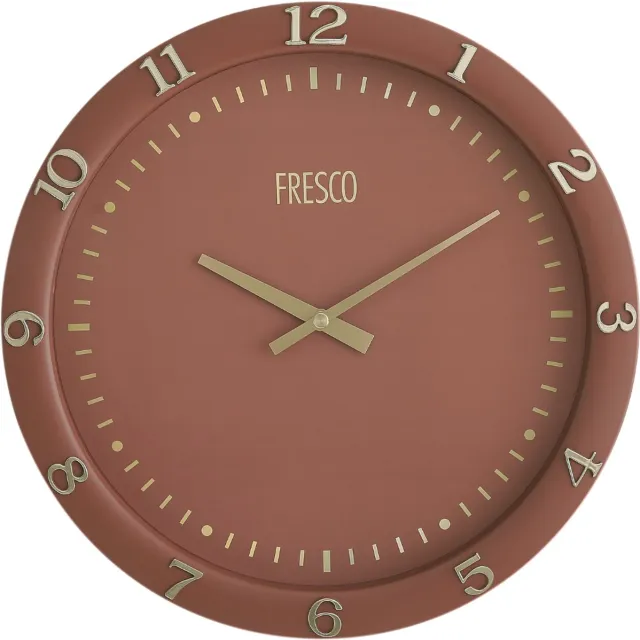 Fresco Wandklok 30 cm Terracotta - Stille Wandklok - Moderne Wandklok