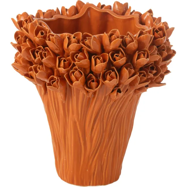 J-Line vaas Ambrosia - keramiek - oranje - medium - Ø 28 cm